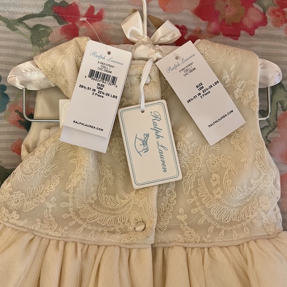 BNWT - Ralph Lauren Girls Cream Formal Baptism/Christening/Holiday Dress - Picture 9 of 9